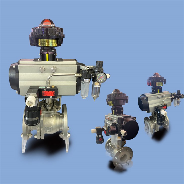 Industrial Flange Air Operated Ball Valve