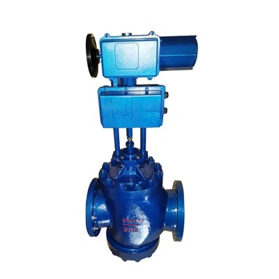 Katup Kontrol Baja Tahan Karat Flange Kursi Ganda Listrik PN40 DN200